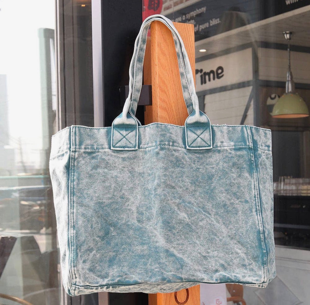 Washed Denim Tote